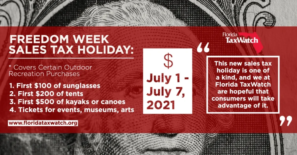 Florida TaxWatch Encourages Floridians to Take Advantage of Freedom Week Sales Tax Holiday