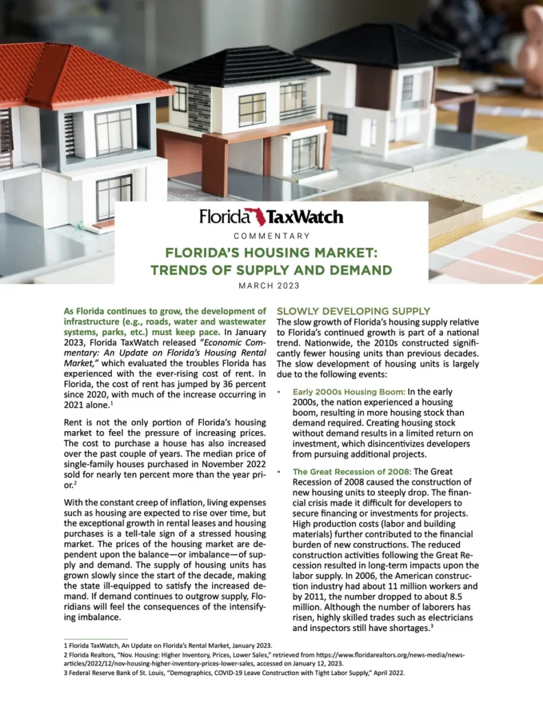 Florida’s Housing Market: Trends of Supply and Demand