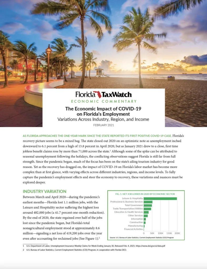 The Economic Impact of COVID-19 on Florida’s Employment