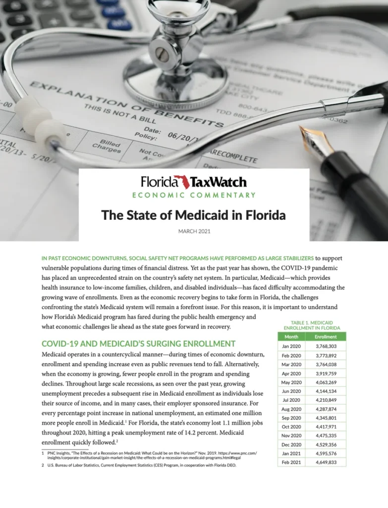 Economic Commentary – The State of Medicaid in Florida