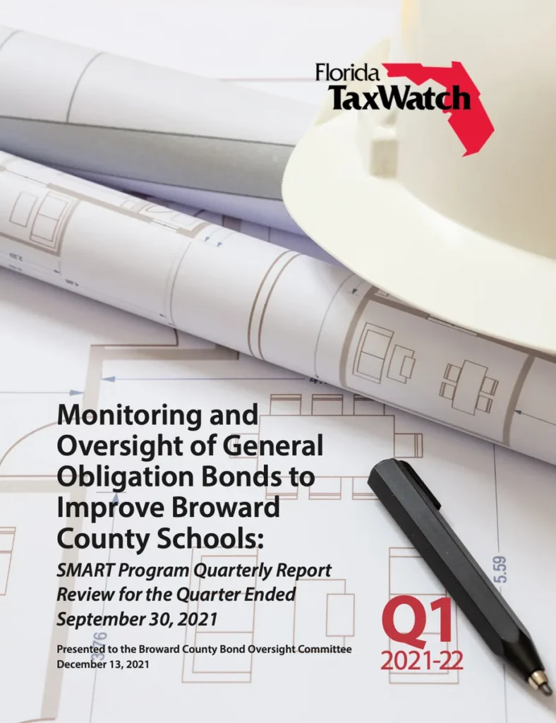 Monitoring and Oversight of General Obligation Bonds to Improve Broward County Schools: SMART Program Quarterly Report Review for the Quarter Ended September 30, 2021