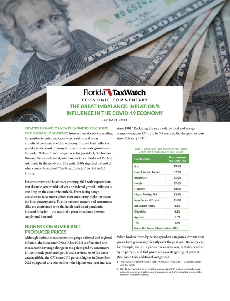 THE GREAT IMBALANCE: INFLATION’S INFLUENCE IN THE COVID-19 ECONOMY