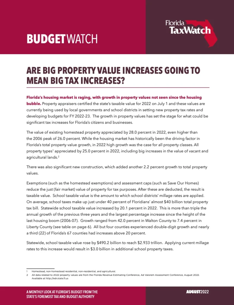 ARE BIG PROPERTY VALUE INCREASES GOING TO MEAN BIG TAX INCREASES?